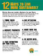 12 Ways to Live More Sustainably flyer